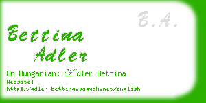 bettina adler business card